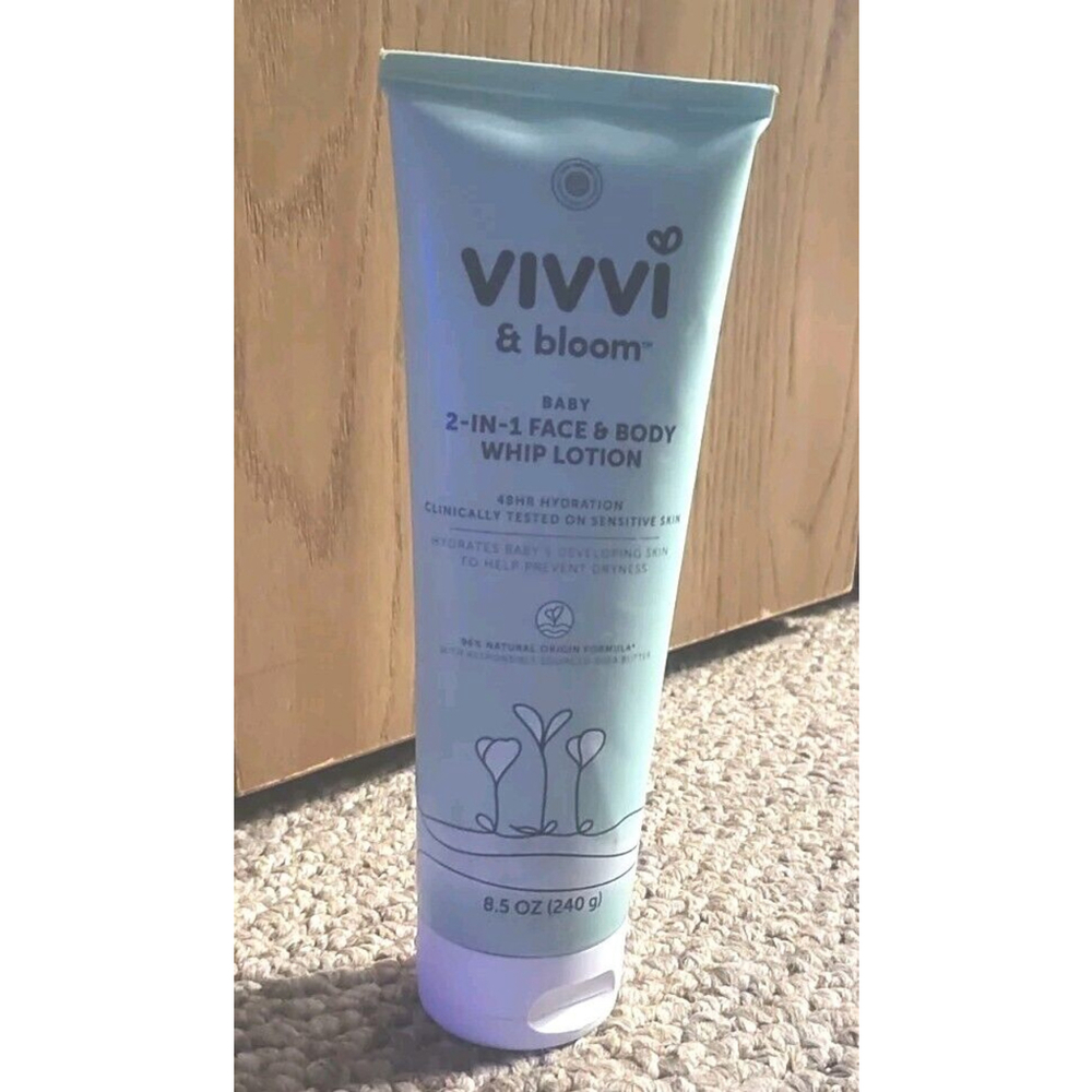 NEW Vivvi & Bloom Baby 2 In 1 Face & Body Whip Lotion 8.5 Oz SEALED!